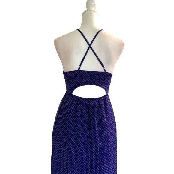 american eagle embroidered Halter Long dress with splip sz 2 backless bohemian - Picture 7 of 12